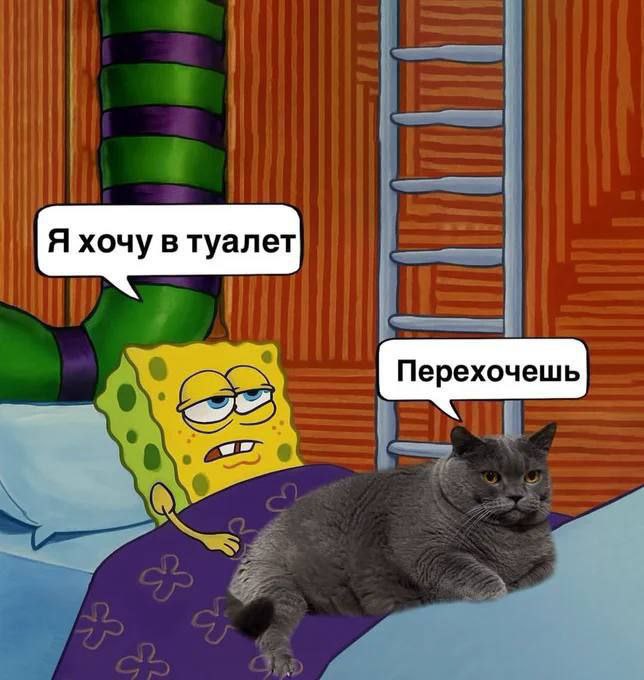 Я хочу в туалет. Перехочешь.