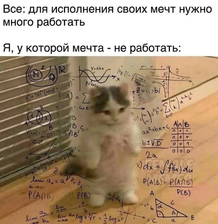 Для исполнения своих мечт нужно много работать. Я, у которой мечта - не работать